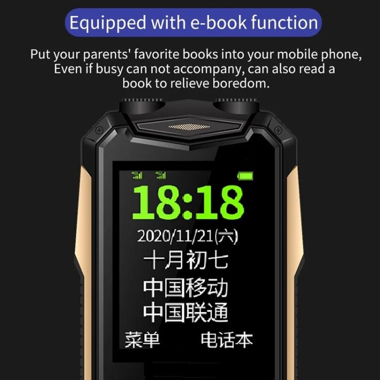 K1+ 4G Elder Rugged Phone, 2.6 inch, 1500mAh Battery, LED Flashlight, Network: 4G, Dual SIM, SOS, Plug:US Plug(Green) - Mega Discount Store LebanonLebanon