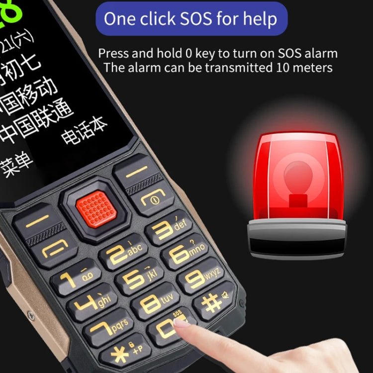 K1+ 4G Elder Rugged Phone, 2.6 inch, 1500mAh Battery, LED Flashlight, Network: 4G, Dual SIM, SOS, Plug:US Plug(Red) - Mega Discount Store LebanonLebanon
