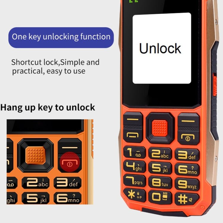 K1 Triple Proofing Elder Phone, Waterproof Shockproof Dustproof, 4800mAh Battery, 2.4 inch, 21 Keys, Bluetooth, LED Flashlight, FM, SOS, Dual SIM, Network: 2G (Black) - Mega Discount Store LebanonLebanon