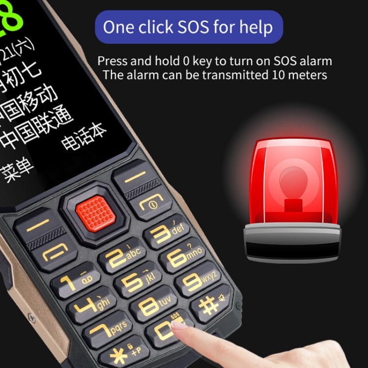 K1 Triple Proofing Elder Phone, Waterproof Shockproof Dustproof, 4800mAh Battery, 2.4 inch, 21 Keys, Bluetooth, LED Flashlight, FM, SOS, Dual SIM, Network: 2G (Green) - Mega Discount Store LebanonLebanon