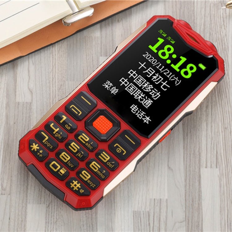 K1 Triple Proofing Elder Phone, Waterproof Shockproof Dustproof, 4800mAh Battery, 2.4 inch, 21 Keys, Bluetooth, LED Flashlight, FM, SOS, Dual SIM, Network: 2G (Red) - Mega Discount Store LebanonLebanon