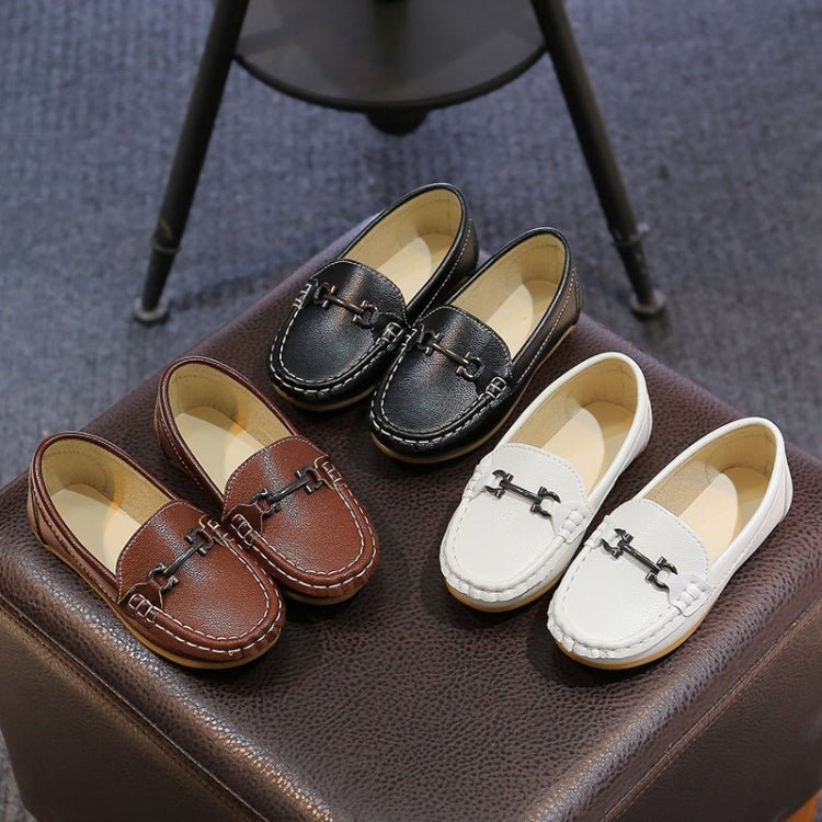 K3 Lightweight Anti - Skid Dance Bean Shoes Children Small Leather Shoes, Size: 22(Brown) - Mega Discount Store LebanonLebanon