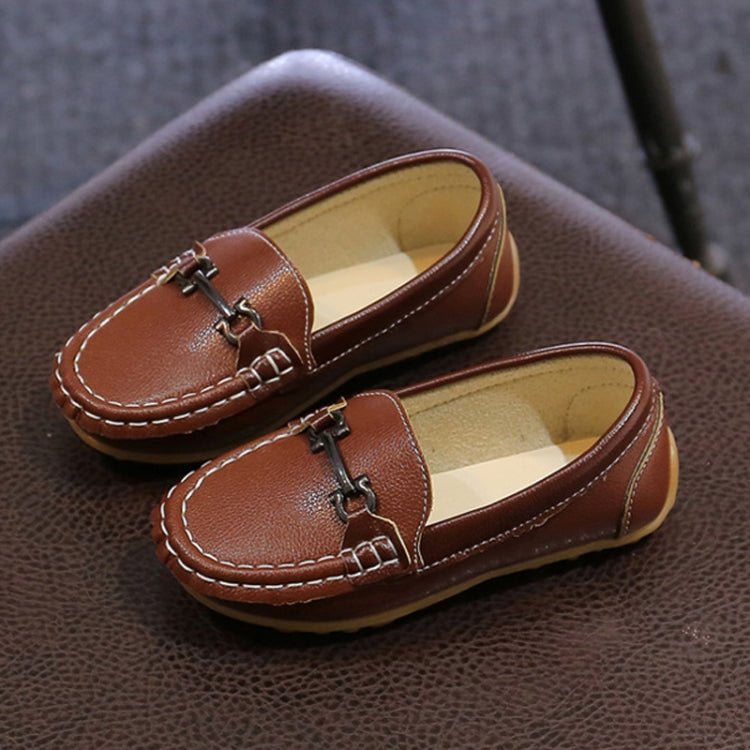 K3 Lightweight Anti - Skid Dance Bean Shoes Children Small Leather Shoes, Size: 31(Brown) - Mega Discount Store LebanonLebanon