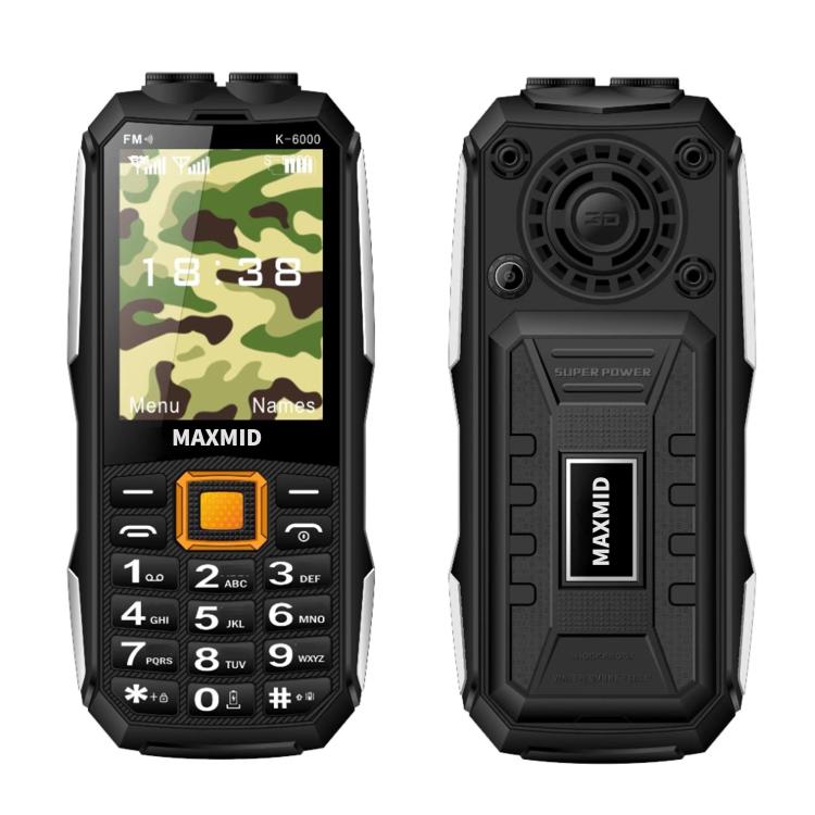 K6000 Keypad Phone, 2.8 inch, LED Flashlight, Big Keyboard, SOS, Network: 2G, Dual SIM, Plug:EU Plug(Black) - Mega Discount Store LebanonLebanon
