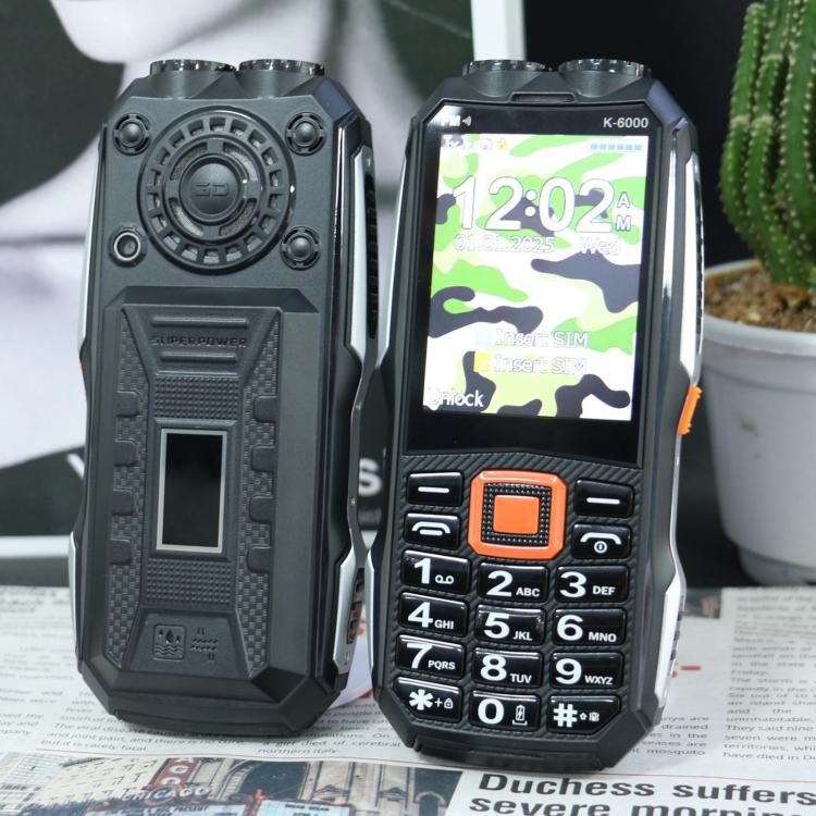 K6000 Keypad Phone, 2.8 inch, LED Flashlight, Big Keyboard, SOS, Network: 2G, Dual SIM, Plug:US Plug(Black) - Mega Discount Store LebanonLebanon