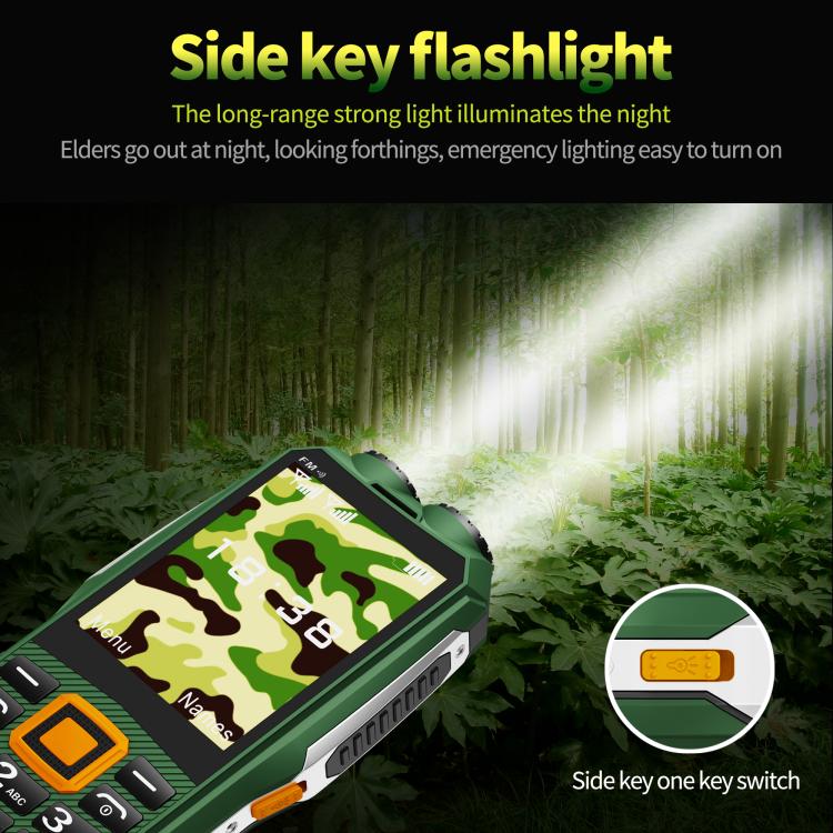 K6000 Keypad Phone, 2.8 inch, LED Flashlight, Big Keyboard, SOS, Network: 2G, Dual SIM, Plug:US Plug(Green) - Mega Discount Store LebanonLebanon