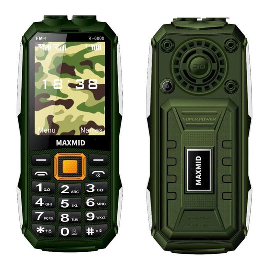 K6000 Keypad Phone, 2.8 inch, LED Flashlight, Big Keyboard, SOS, Network: 2G, Dual SIM, Plug:US Plug(Green) - Mega Discount Store LebanonLebanon