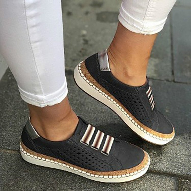 Ladies Sneakers Breathable Flats Shoes, Size:42(Black) - Mega Discount Store LebanonLebanon