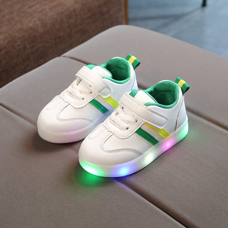 LED Light Up Casual Shoes Children Flat Board Shoes, Size: 26(Green) - Mega Discount Store LebanonLebanon