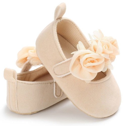 Lovely Flower Baby Girl Newborn Crib Shoes Soft Prewalker Anti - slip Baby Shoes(Beige) - Mega Discount Store LebanonLebanon