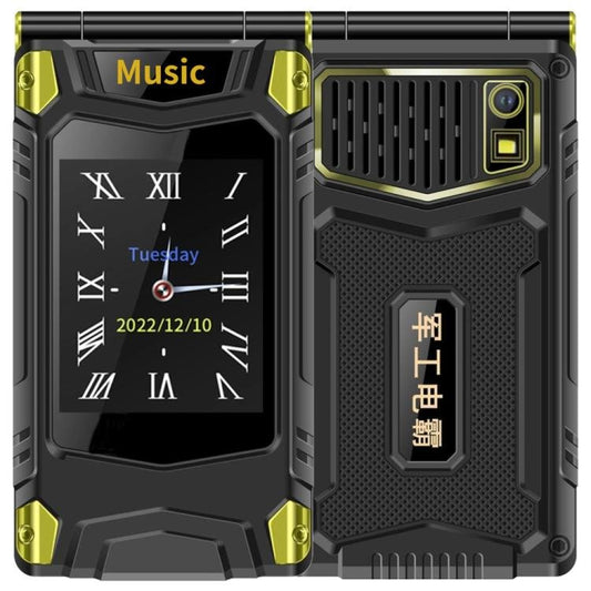M7+ 4G Dual Screen Flip Elder Rugged Phone, 2.8 inch Inner, 2.4 inch Outer, 6800mAh Battery, 24 Keys, Flashlight, Network: 4G, Dual SIM, SOS, Plug:EU Plug(Black) - Mega Discount Store LebanonLebanon