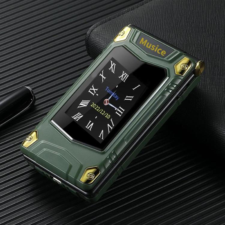 M7+ 4G Dual Screen Flip Elder Rugged Phone, 2.8 inch Inner, 2.4 inch Outer, 6800mAh Battery, 24 Keys, Flashlight, Network: 4G, Dual SIM, SOS, Plug:UK Plug(Green) - Mega Discount Store LebanonLebanon