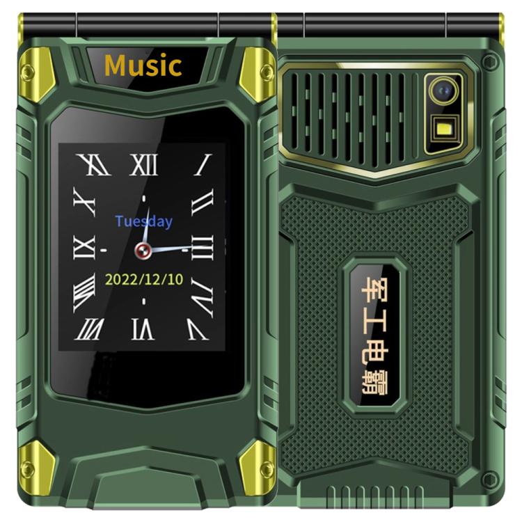 M7+ 4G Dual Screen Flip Elder Rugged Phone, 2.8 inch Inner, 2.4 inch Outer, 6800mAh Battery, 24 Keys, Flashlight, Network: 4G, Dual SIM, SOS, Plug:US Plug(Green) - Mega Discount Store LebanonLebanon