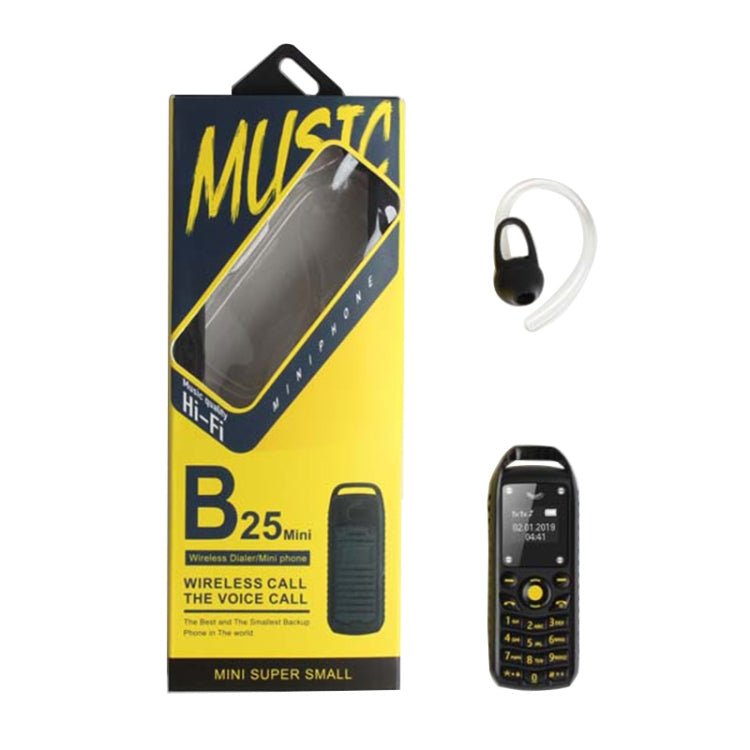 Mini B25 Headphone Mobile Phone, Hands Free Bluetooth Dialer Headphone, MP3 Music, Dual SIM, Network: 2G(Black) - Mega Discount Store LebanonLebanon