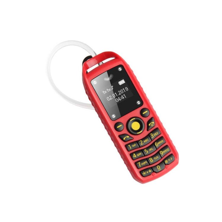 Mini B25 Headphone Mobile Phone, Hands Free Bluetooth Dialer Headphone, MP3 Music, Dual SIM, Network: 2G(Red) - Mega Discount Store LebanonLebanon