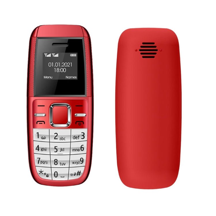 Mini BM200 Mobile Phone, 0.66 inch, MT6261D, 21 Keys, Bluetooth, MP3 Music, Dual SIM, Network: 2G (Red) - Mega Discount Store LebanonLebanon