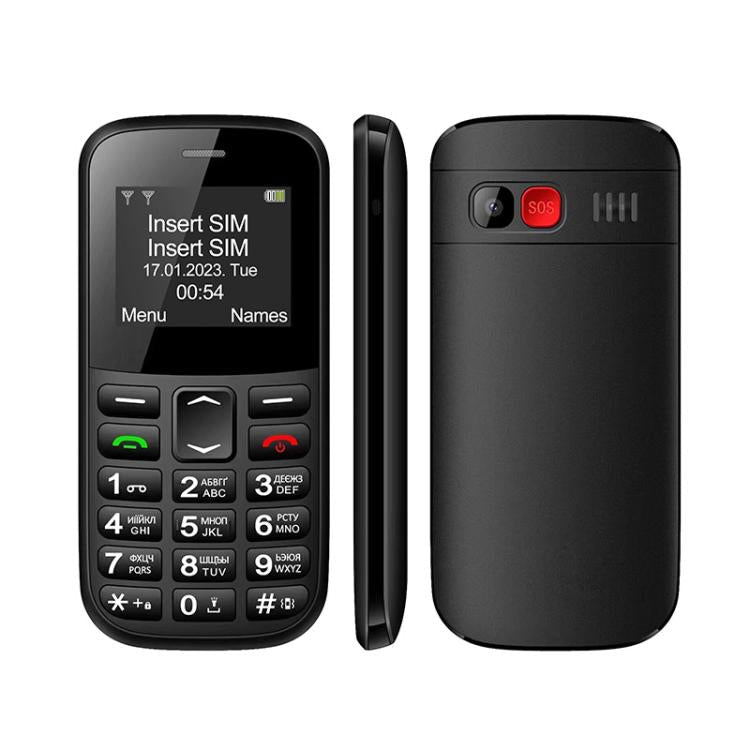 MXMID B210 Keypad Phone, 1.77 inch SC6531E, LED Flashlight, Big Keyboard Big Fonts, SOS, Network: 2G, Dual SIM, Plug:EU Plug(Black) - Mega Discount Store LebanonLebanon