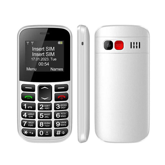 MXMID B210 Keypad Phone, 1.77 inch SC6531E, LED Flashlight, Big Keyboard Big Fonts, SOS, Network: 2G, Dual SIM, Plug:EU Plug(White) - Mega Discount Store LebanonLebanon