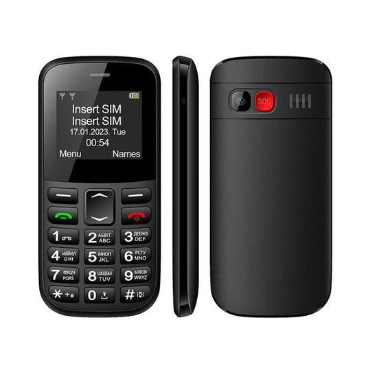MXMID B210 Keypad Phone, 1.77 inch SC6531E, LED Flashlight, Big Keyboard Big Fonts, SOS, Network: 2G, Dual SIM, Plug:US Plug(Black) - Mega Discount Store LebanonLebanon