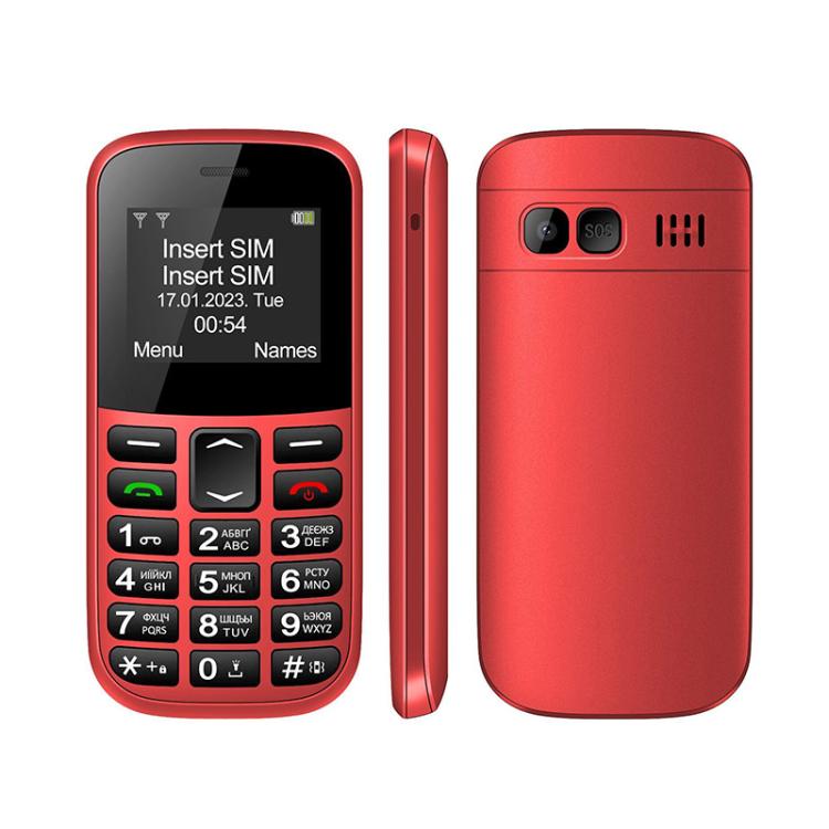 MXMID B210 Keypad Phone, 1.77 inch SC6531E, LED Flashlight, Big Keyboard Big Fonts, SOS, Network: 2G, Dual SIM, Plug:US Plug(Red) - Mega Discount Store LebanonLebanon