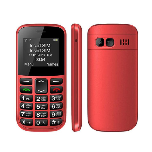 MXMID B210 Keypad Phone, 1.77 inch SC6531E, LED Flashlight, Big Keyboard Big Fonts, SOS, Network: 2G, Dual SIM, Plug:US Plug(Red) - Mega Discount Store LebanonLebanon