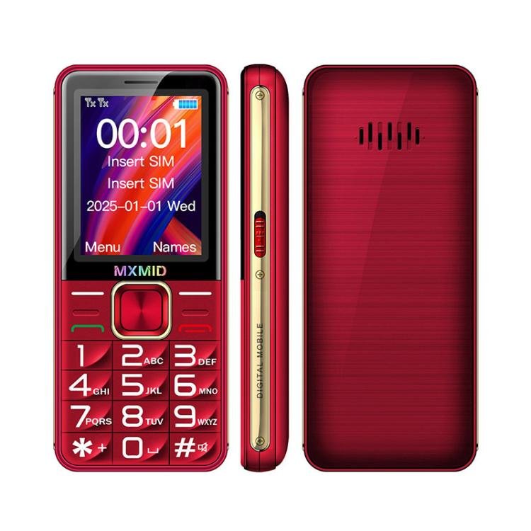 MXMID G880 Pro Big Keys Elder Phone, 2.4 inch, MT6261D, 1600mAh Battery, LED Flashlight, Network: 2G(Red) - Mega Discount Store LebanonLebanon