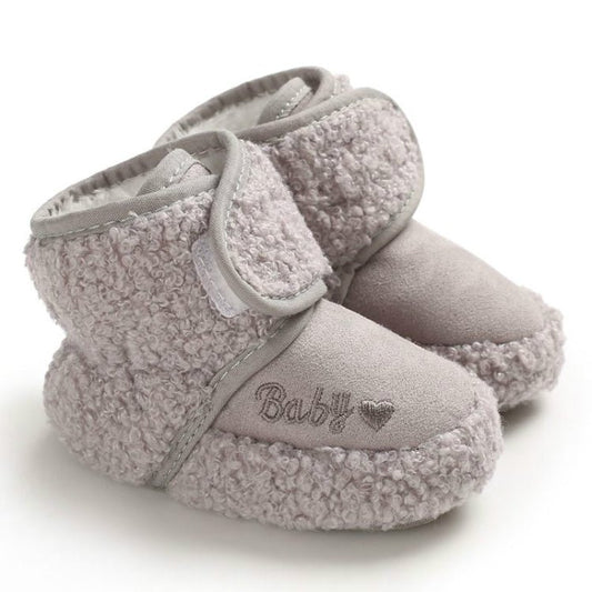 Newborn Baby 0 - 1 Years Old in Autumn and Winter Keep Warm Soft Bottom Toddler Shoes, Size:Inner Length 11cm(Gray) - Mega Discount Store LebanonLebanon