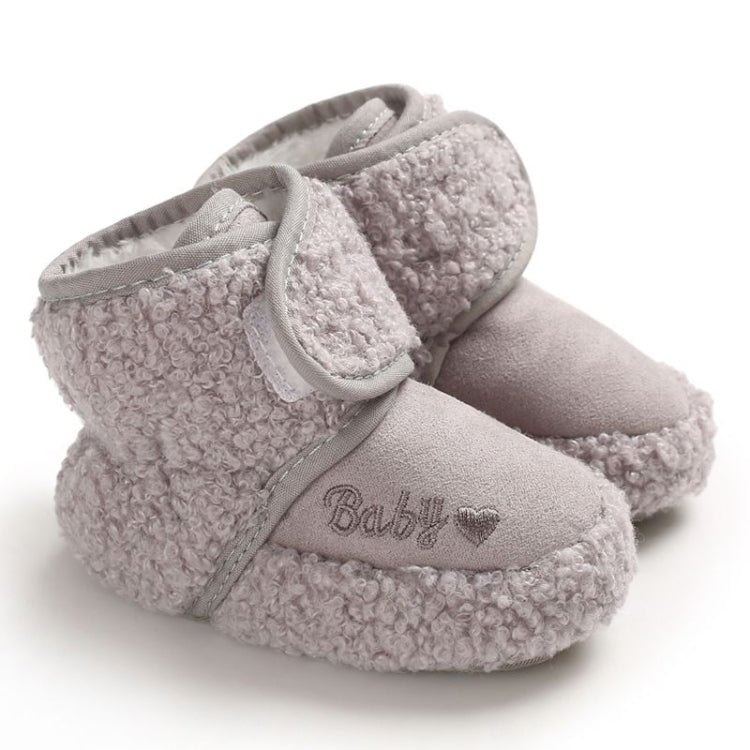 Newborn Baby 0 - 1 Years Old in Autumn and Winter Keep Warm Soft Bottom Toddler Shoes, Size:Inner Length 11cm(Gray) - Mega Discount Store LebanonLebanon
