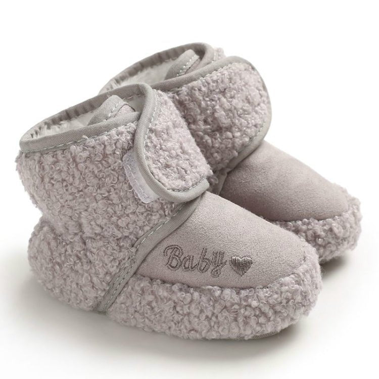 Newborn Baby 0 - 1 Years Old in Autumn and Winter Keep Warm Soft Bottom Toddler Shoes, Size:Inner Length 12cm(Gray) - Mega Discount Store LebanonLebanon