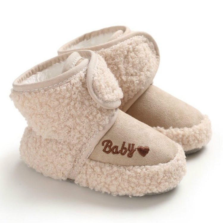 Newborn Baby 0 - 1 Years Old in Autumn and Winter Keep Warm Soft Bottom Toddler Shoes, Size:Inner Length 12cm(Khaki) - Mega Discount Store LebanonLebanon