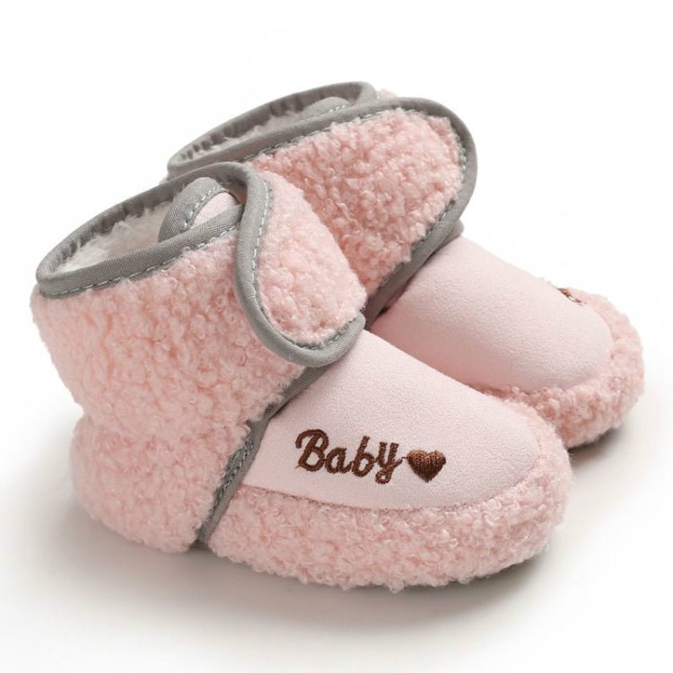 Newborn Baby 0 - 1 Years Old in Autumn and Winter Keep Warm Soft Bottom Toddler Shoes, Size:Inner Length 12cm(Pink) - Mega Discount Store LebanonLebanon