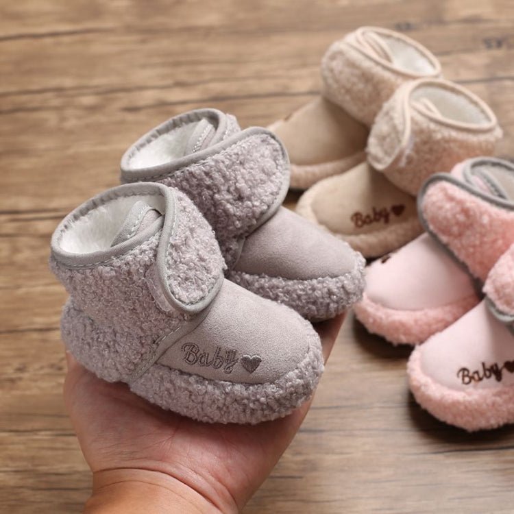 Newborn Baby 0 - 1 Years Old in Autumn and Winter Keep Warm Soft Bottom Toddler Shoes, Size:Inner Length 13cm(Khaki) - Mega Discount Store LebanonLebanon