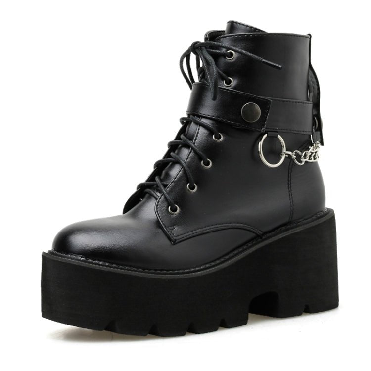 Platform - Soled Martin Boots Side Zipper Handsome Ankle Boots, Shoe Size:36(Black) - Mega Discount Store LebanonLebanon