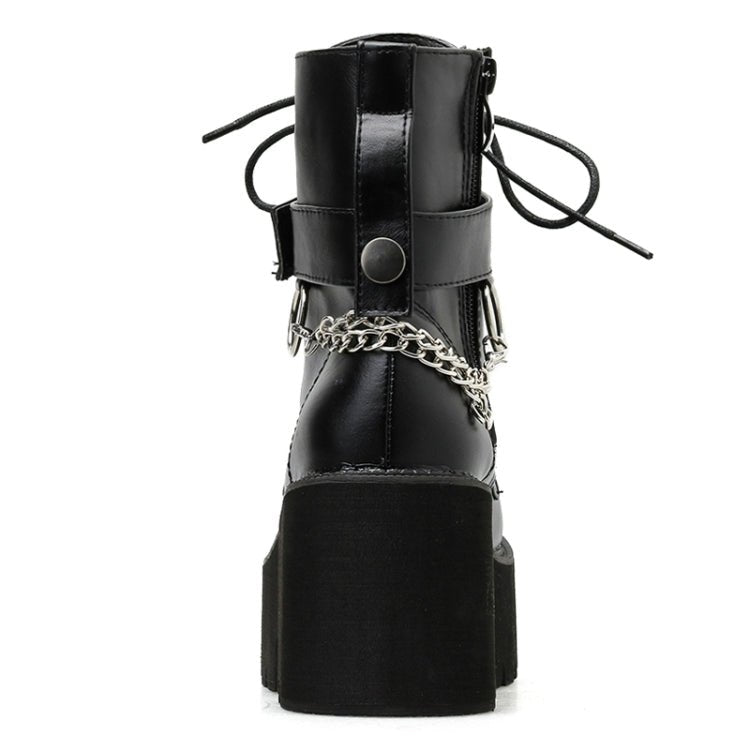 Platform - Soled Martin Boots Side Zipper Handsome Ankle Boots, Shoe Size:38(Black) - Mega Discount Store LebanonLebanon