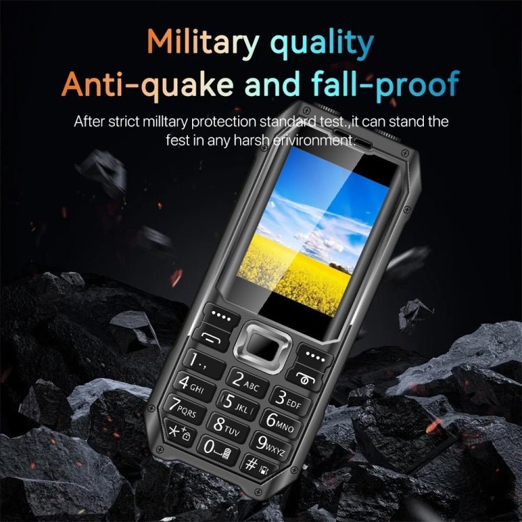 Q6000 Elder Keypad Phone, 2.4 inch, 6800mAh, Dual Flashlights, 21 Keys, SOS, FM, Dual SIM, GSM, Plug:US Plug(Black) - Mega Discount Store LebanonLebanon