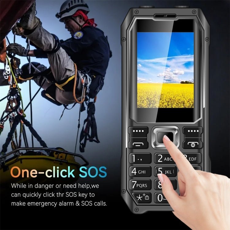 Q6000 Elder Keypad Phone, 2.4 inch, 6800mAh, Dual Flashlights, 21 Keys, SOS, FM, Dual SIM, GSM, Plug:US Plug(Black) - Mega Discount Store LebanonLebanon