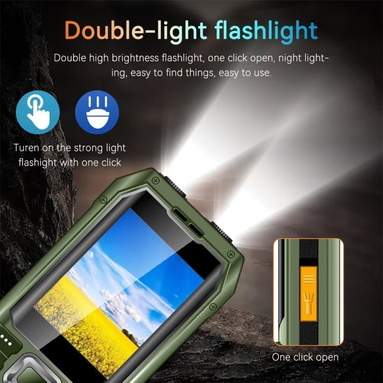 Q6000 Elder Keypad Phone, 2.4 inch, 6800mAh, Dual Flashlights, 21 Keys, SOS, FM, Dual SIM, GSM, Plug:US Plug(Green) - Mega Discount Store LebanonLebanon