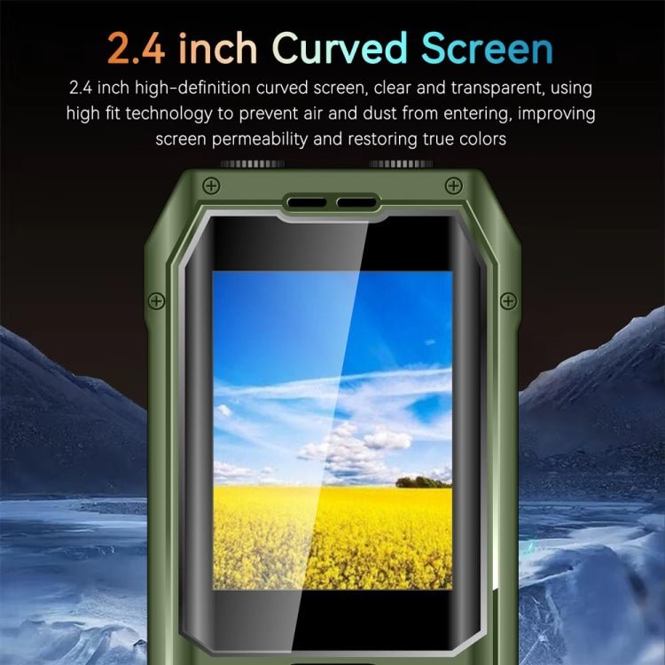 Q6000 Elder Keypad Phone, 2.4 inch, 6800mAh, Dual Flashlights, 21 Keys, SOS, FM, Dual SIM, GSM, Plug:US Plug(Green) - Mega Discount Store LebanonLebanon