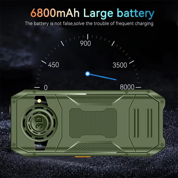Q6000 Elder Keypad Phone, 2.4 inch, 6800mAh, Dual Flashlights, 21 Keys, SOS, FM, Dual SIM, GSM, Plug:US Plug(Green) - Mega Discount Store LebanonLebanon
