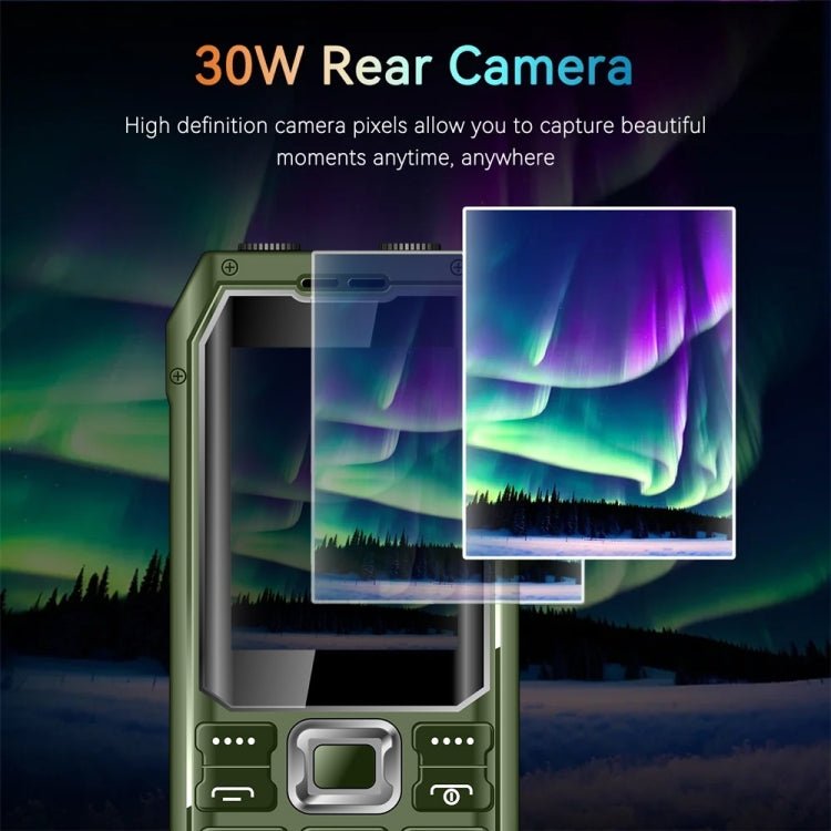 Q6000 Elder Keypad Phone, 2.4 inch, 6800mAh, Dual Flashlights, 21 Keys, SOS, FM, Dual SIM, GSM, Plug:US Plug(Green) - Mega Discount Store LebanonLebanon