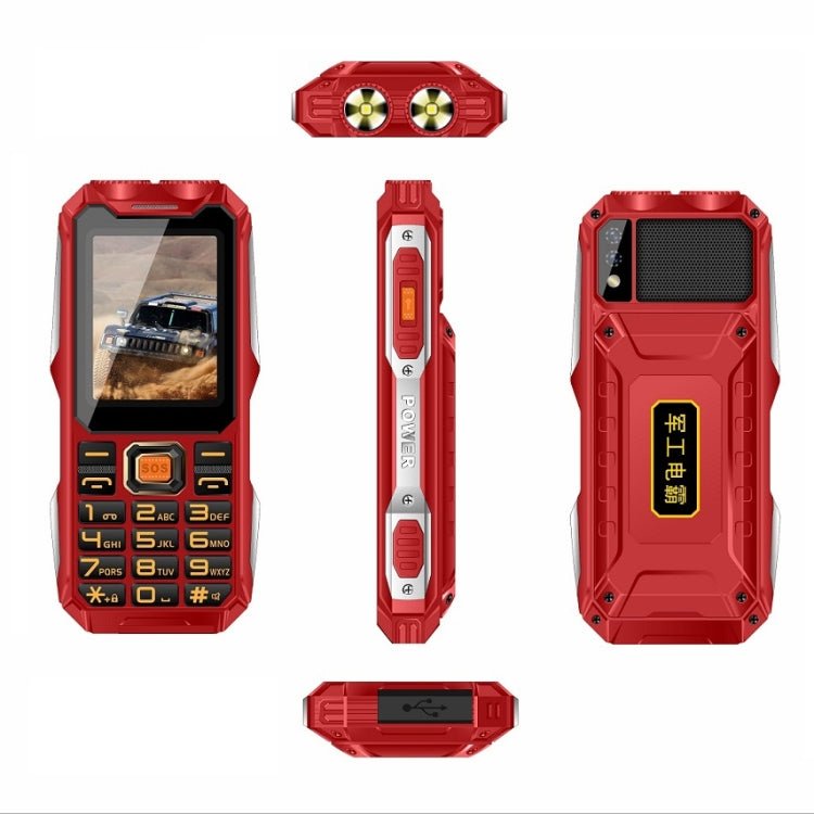 Q8 - 1 Triple Proofing Elder Phone, 16800mAh Battery, 2.4 inch, 21 Keys, Bluetooth, LED Flashlight, FM, SOS, Dual SIM, Network: 4G (Red) - Mega Discount Store LebanonLebanon