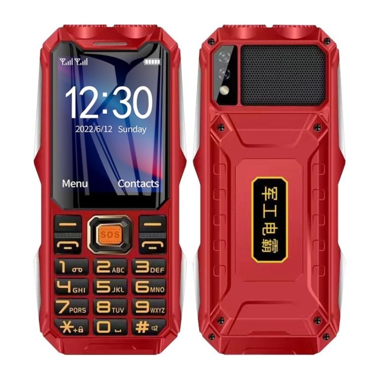 Q8 - 1 Triple Proofing Elder Phone, 16800mAh Battery, 2.4 inch, 21 Keys, Bluetooth, LED Flashlight, FM, SOS, Dual SIM, Network: 4G (Red) - Mega Discount Store LebanonLebanon