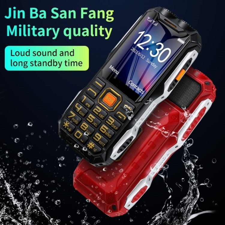Q8 Triple Proofing Elder Phone, Waterproof Shockproof Dustproof, 16800mAh Battery, 2.4 inch, 21 Keys, Bluetooth, LED Flashlight, FM, SOS, Dual SIM, Network: 2G (Red) - Mega Discount Store LebanonLebanon