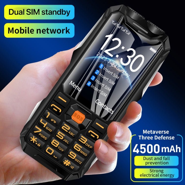 Q9 - 1 4G Elder Keypad Rugged Phone, 3.5 inch, 4500mAh, 21 Keys, SOS, FM, Network: 4G, Dual SIM(Black) - Mega Discount Store LebanonLebanon