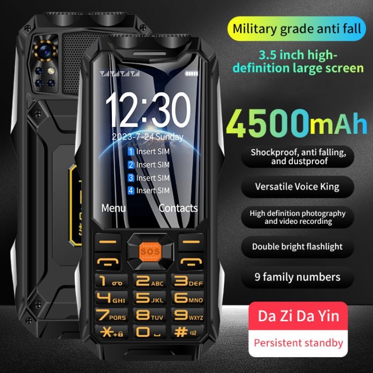 Q9 - 1 4G Elder Keypad Rugged Phone, 3.5 inch, 4500mAh, 21 Keys, SOS, FM, Network: 4G, Dual SIM(Black) - Mega Discount Store LebanonLebanon