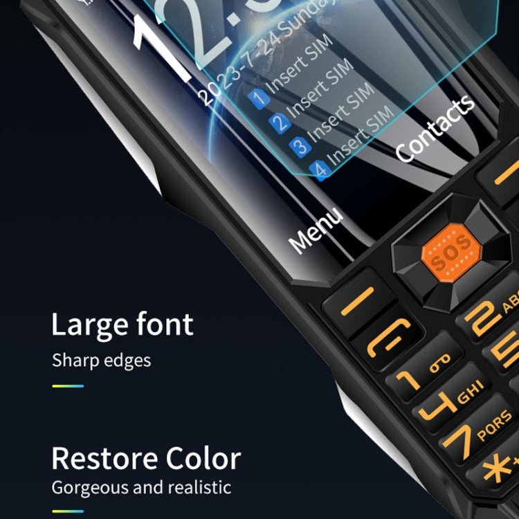 Q9 - 1 4G Elder Keypad Rugged Phone, 3.5 inch, 4500mAh, 21 Keys, SOS, FM, Network: 4G, Dual SIM(Black) - Mega Discount Store LebanonLebanon