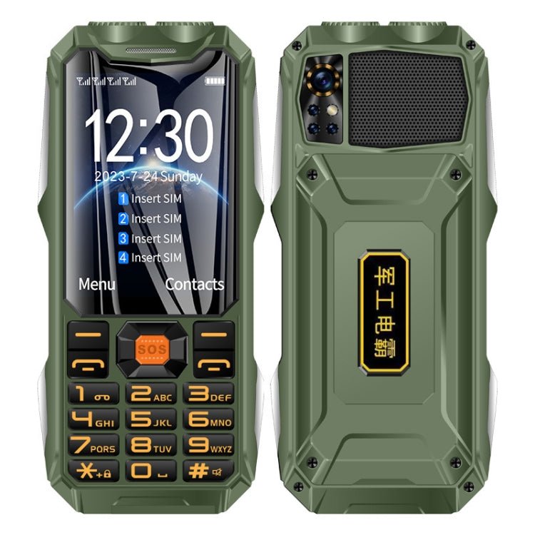Q9 - 1 4G Elder Keypad Rugged Phone, 3.5 inch, 4500mAh, 21 Keys, SOS, FM, Network: 4G, Dual SIM(Green) - Mega Discount Store LebanonLebanon
