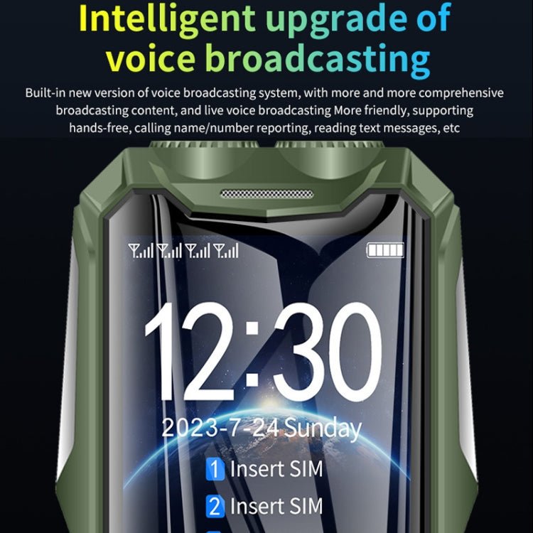 Q9 - 1 4G Elder Keypad Rugged Phone, 3.5 inch, 4500mAh, 21 Keys, SOS, FM, Network: 4G, Dual SIM(Green) - Mega Discount Store LebanonLebanon