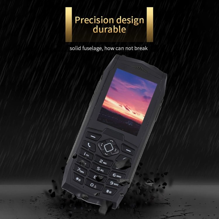 Rugtel R1C Rugged Phone, IP68 Waterproof Dustproof Shockproof, 2.4 inch, MTK6261D, 2000mAh Battery, SOS, FM, Dual SIM(Black) - Mega Discount Store LebanonLebanon