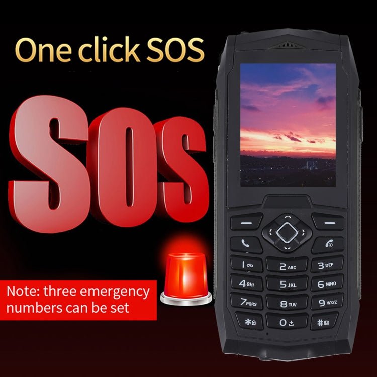 Rugtel R1C Rugged Phone, IP68 Waterproof Dustproof Shockproof, 2.4 inch, MTK6261D, 2000mAh Battery, SOS, FM, Dual SIM(Black) - Mega Discount Store LebanonLebanon